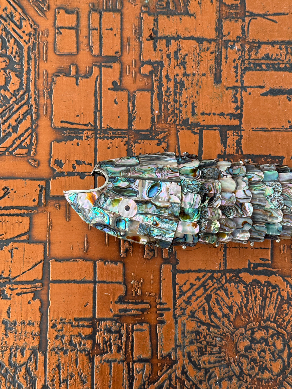 XL Abalone Articulating Fish Bottle Opener c.1970