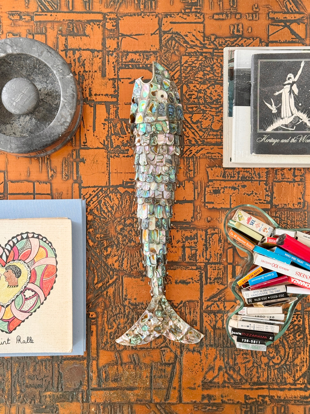 XL Abalone Articulating Fish Bottle Opener c.1970