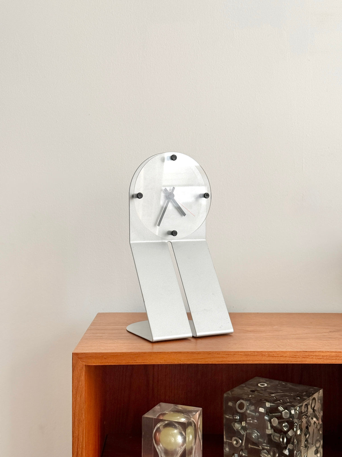 Sculptural Table Clock by Gaspare Cairoli for Seccose
