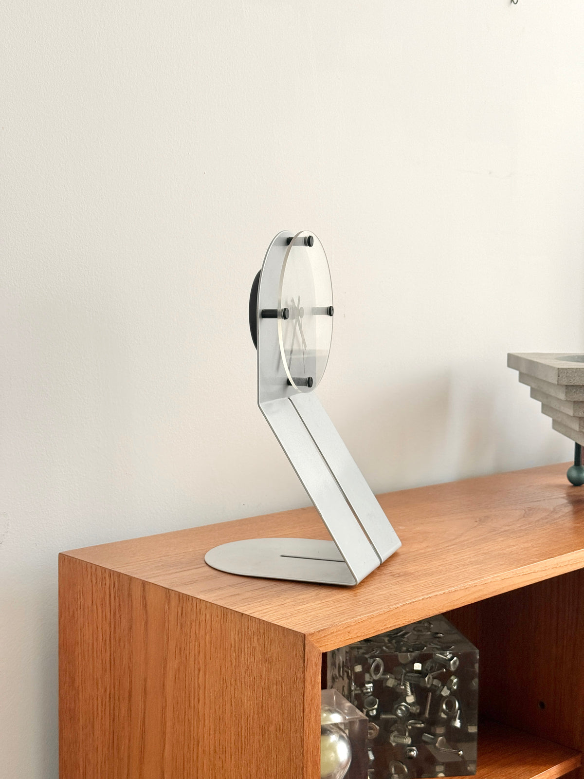 Sculptural Table Clock by Gaspare Cairoli for Seccose