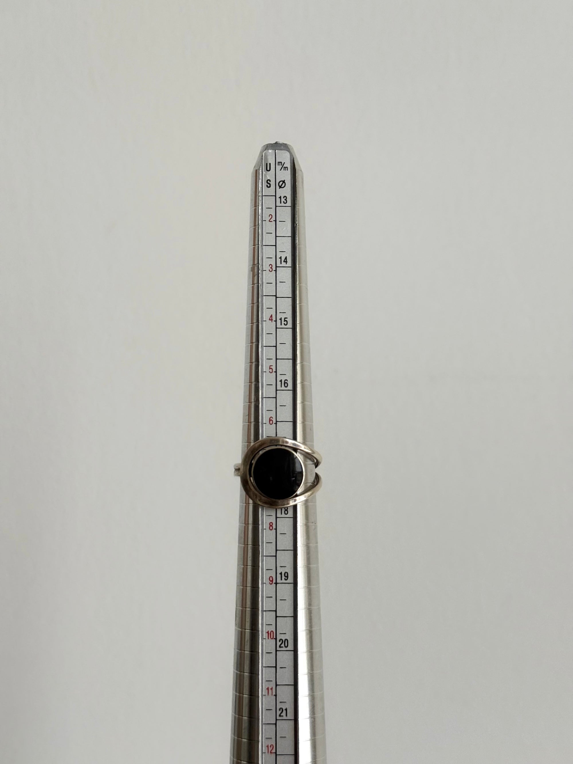 Modernist Onyx and Sterling silver ring c.1960