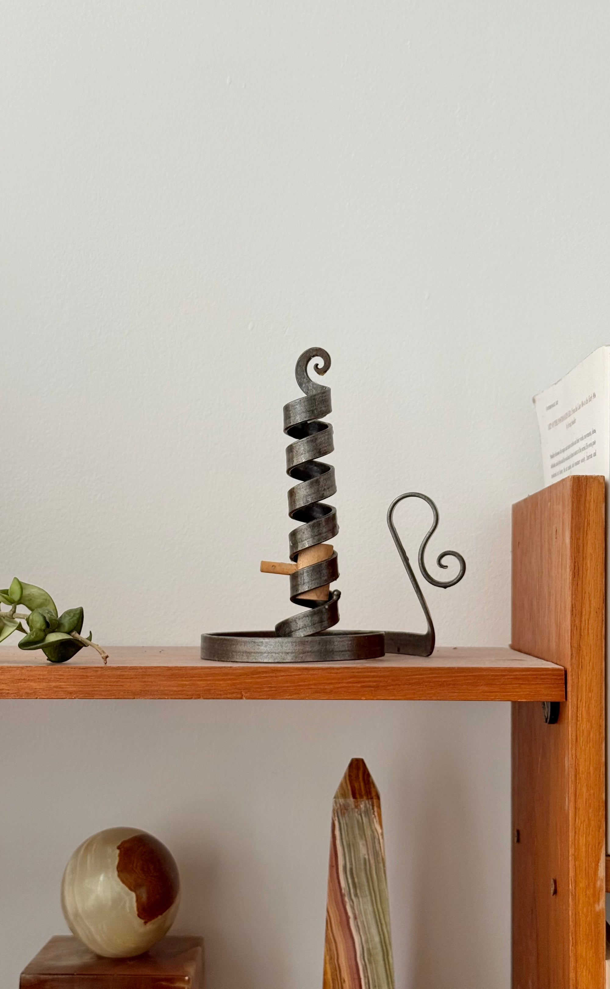 Spiral Metal Candlestick Holder c.1980