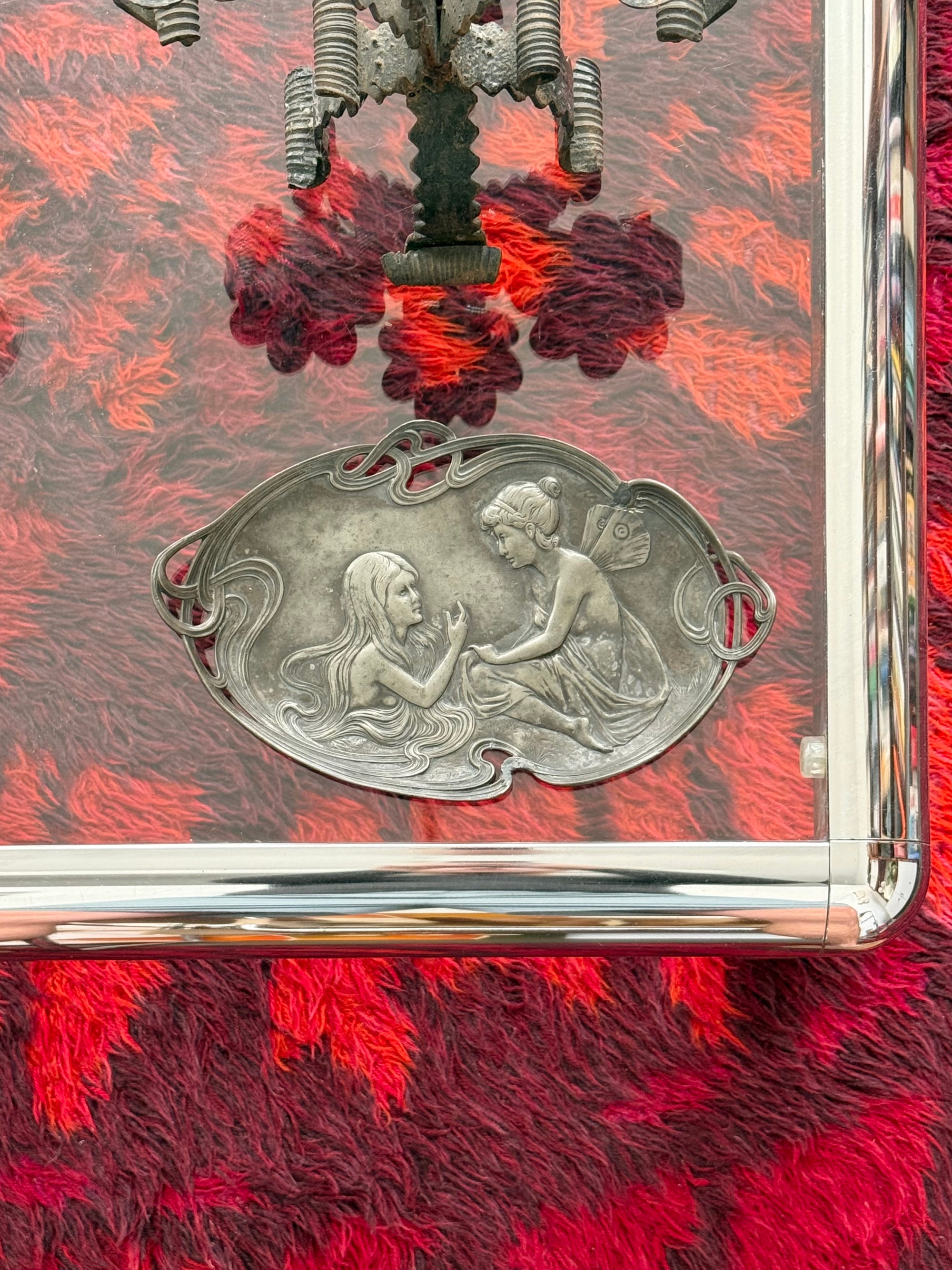 Repoussé Fairy Art Nouveau Plate by WMF c.1910