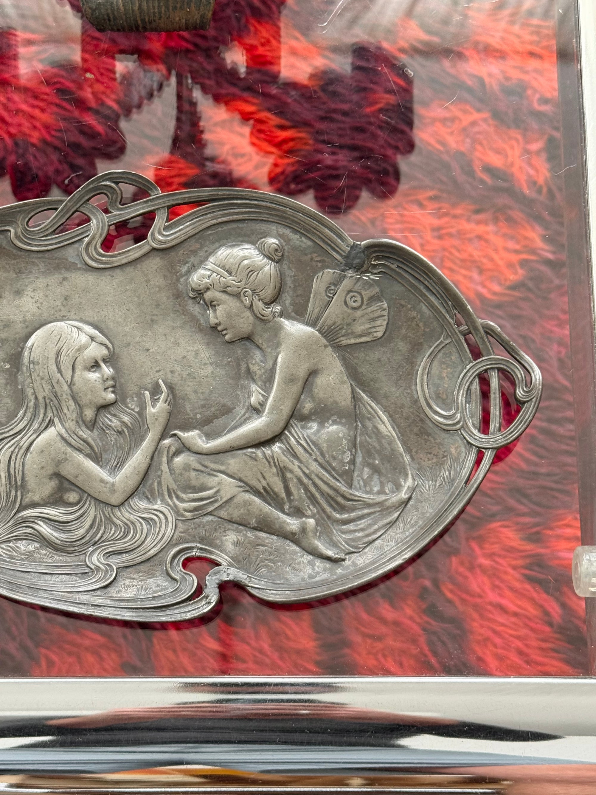 Repoussé Fairy Art Nouveau Plate by WMF c.1910