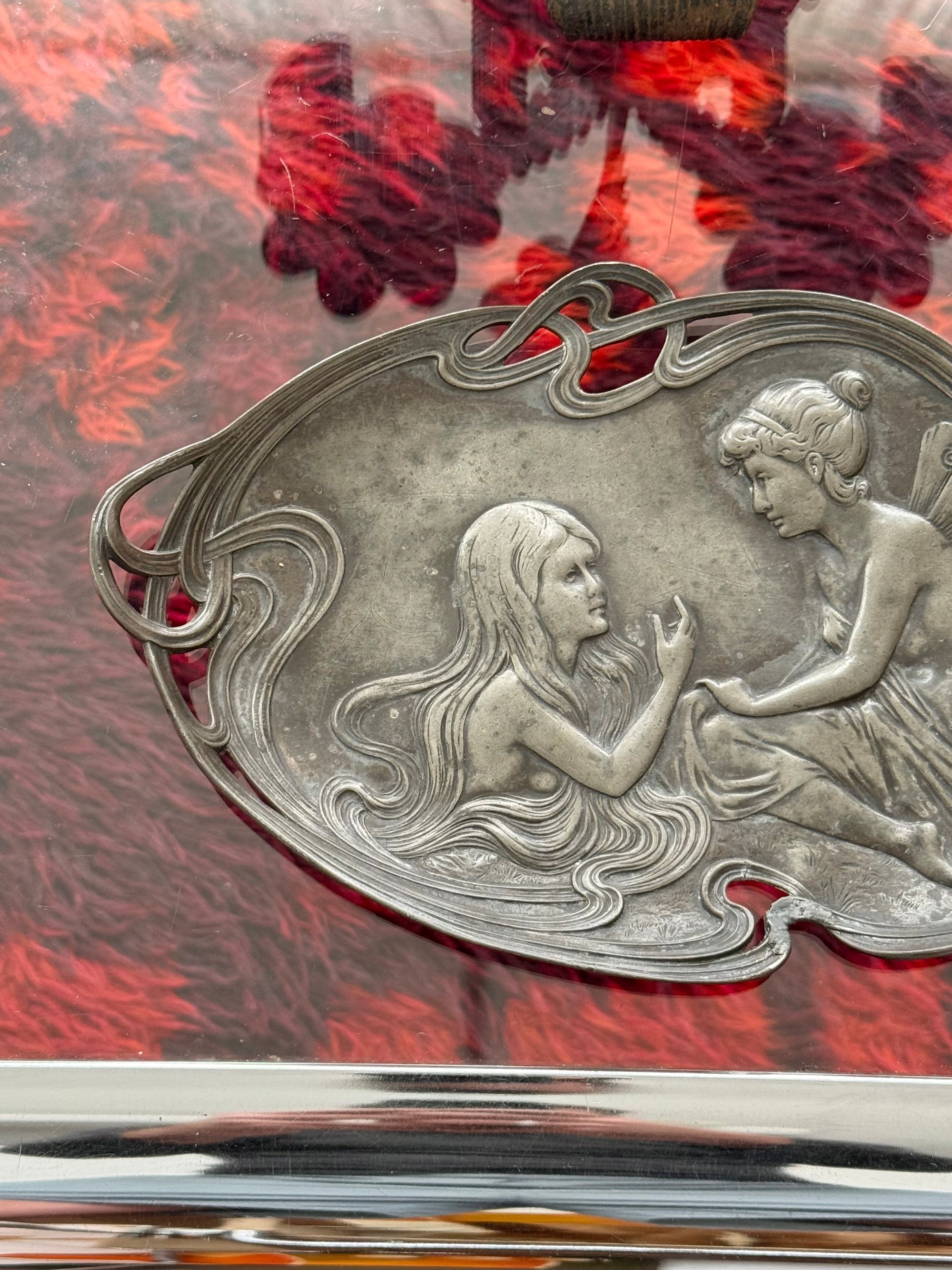 Repoussé Fairy Art Nouveau Plate by WMF c.1910