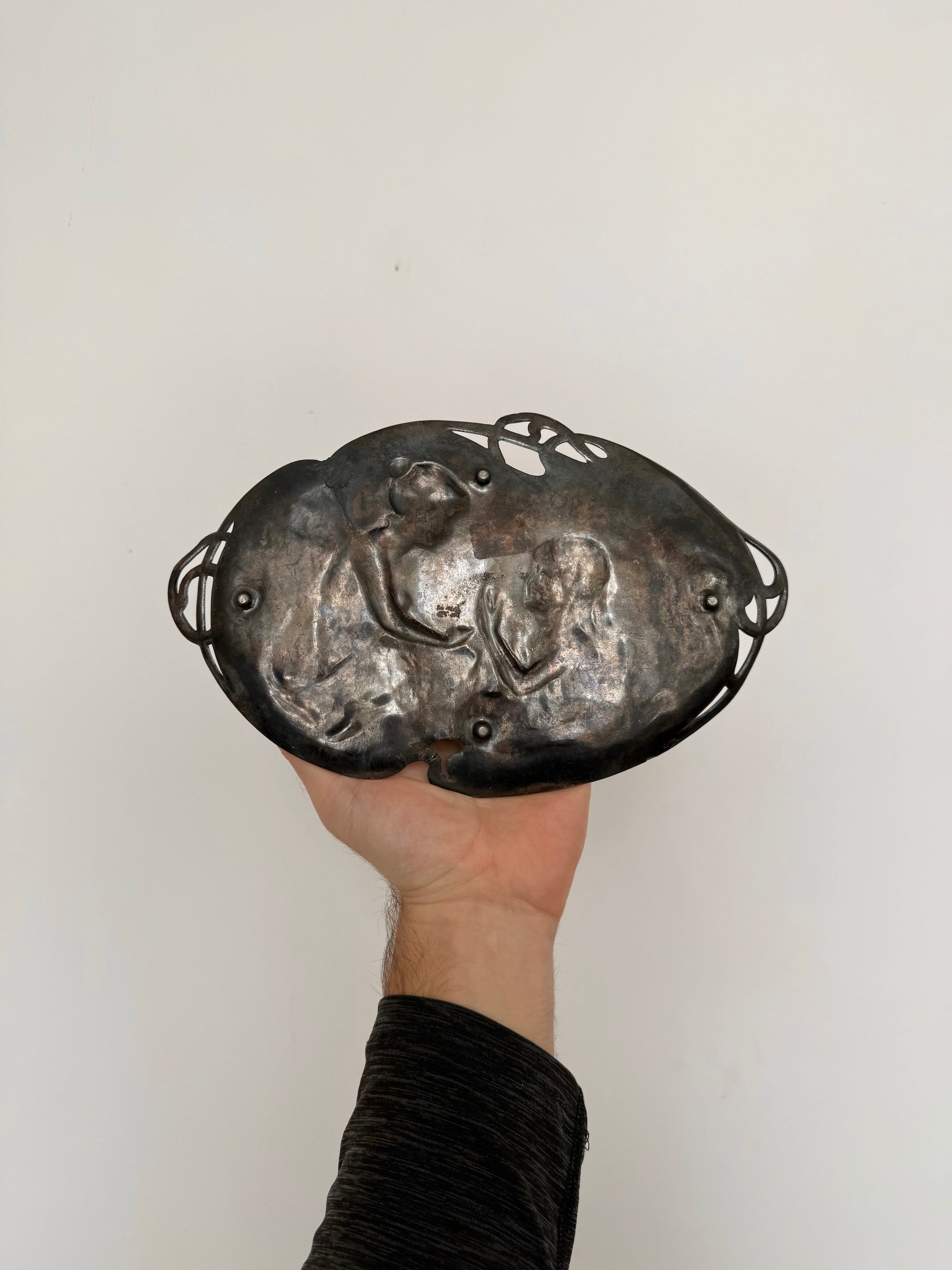 Repoussé Fairy Art Nouveau Plate by WMF c.1910