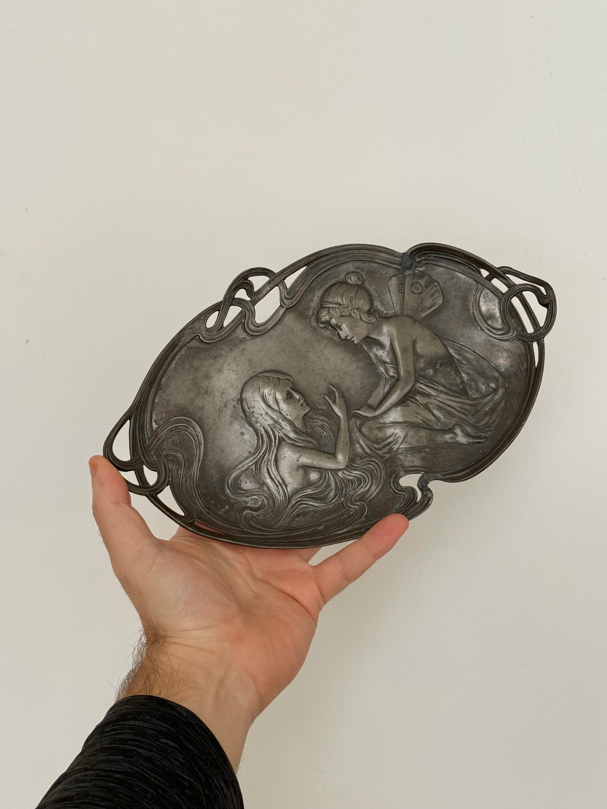 Repoussé Fairy Art Nouveau Plate by WMF c.1910