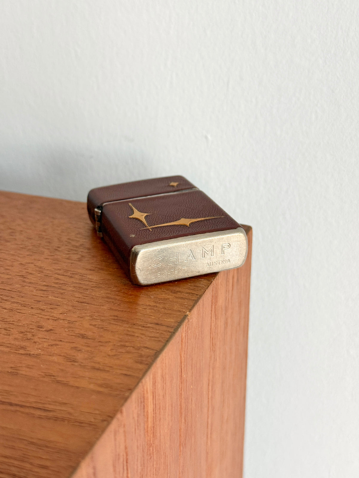Atomic Leather Bound Pocket Lighter by Champ c.1950