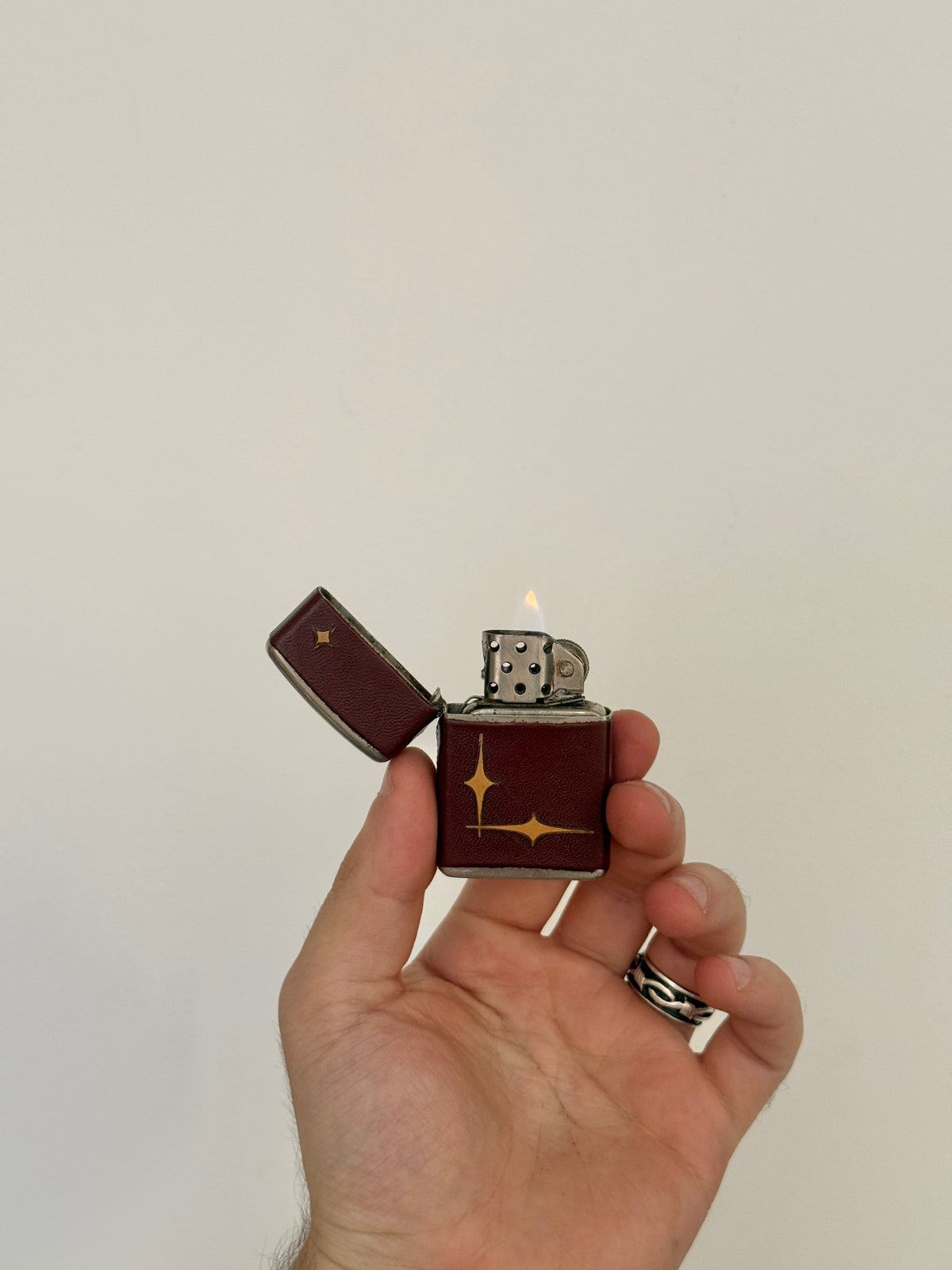 Atomic Leather Bound Pocket Lighter by Champ c.1950