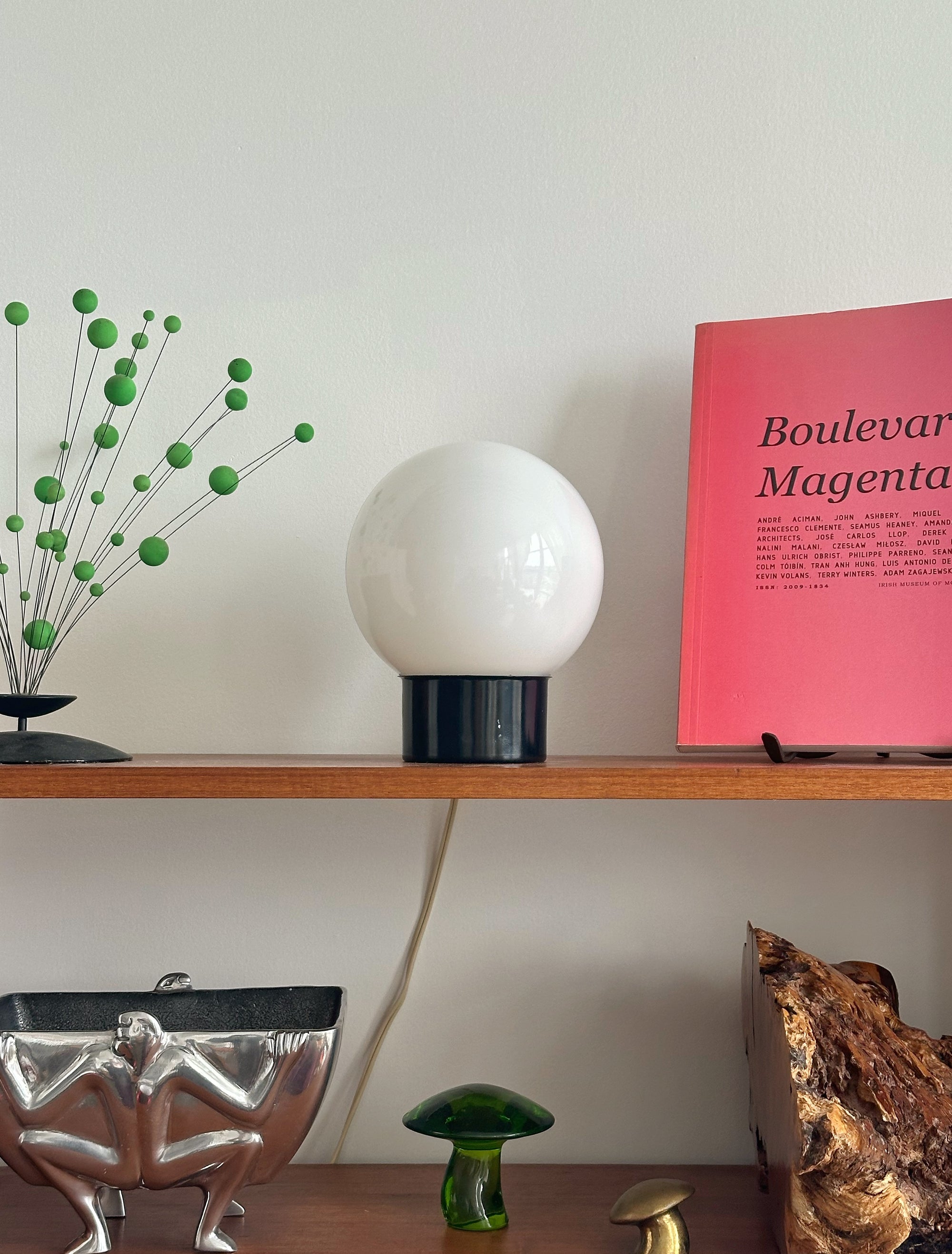 Glass and Metal Orb Lamp c. 1970