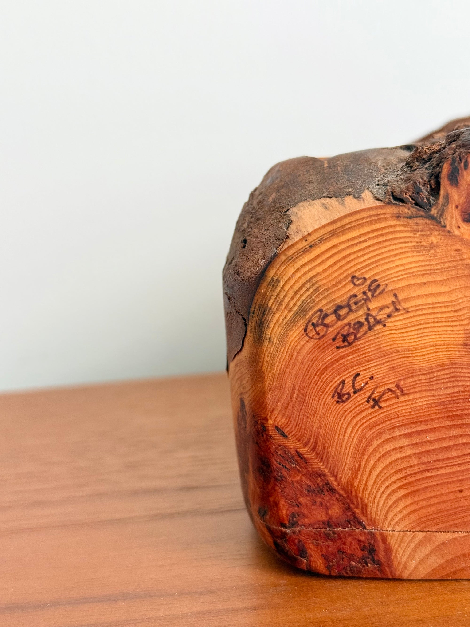 Hand-carved Fir Burl Set of Drawers made in British Columbia
