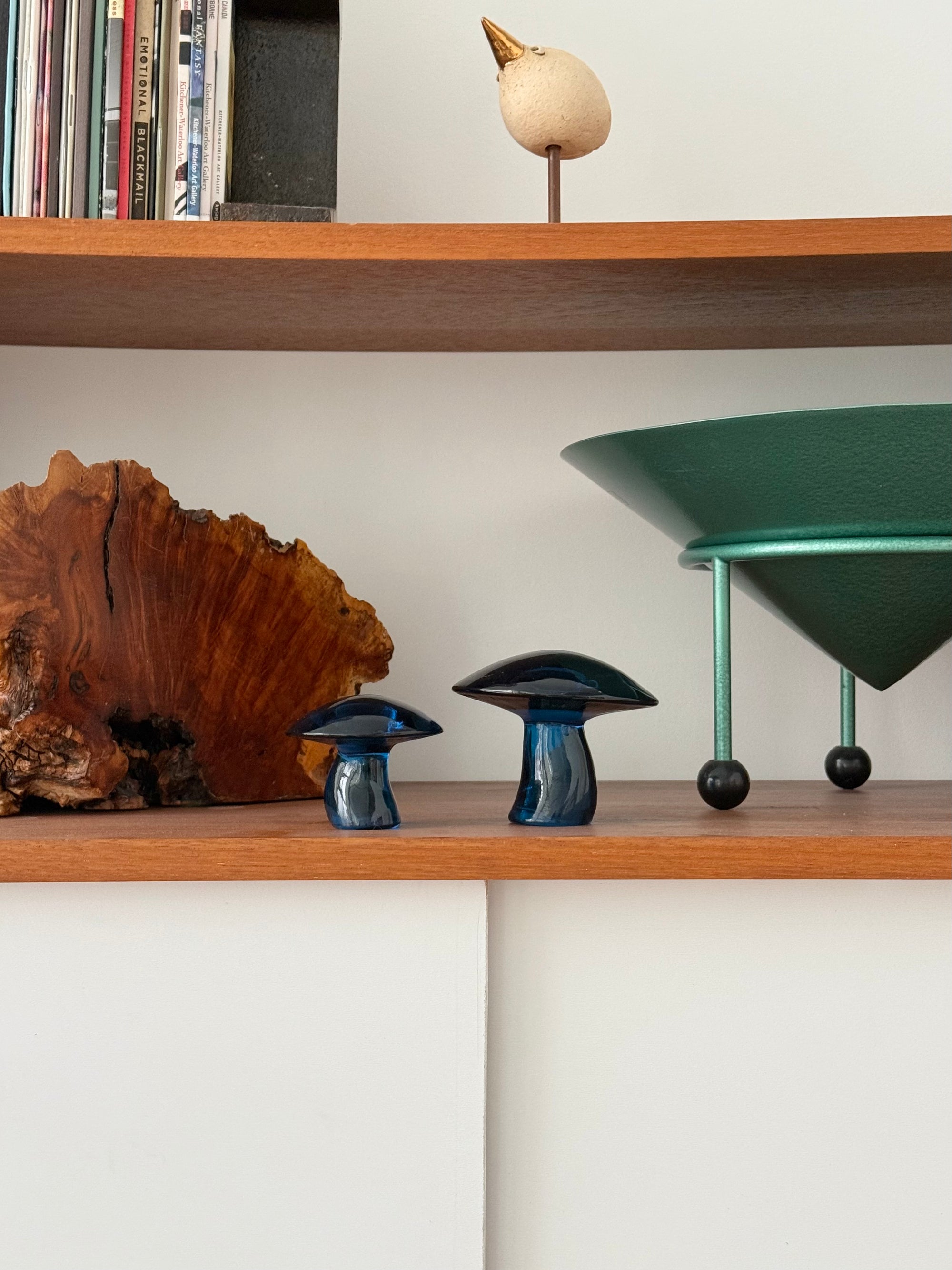 Mushroom Paperweight Bluenique by Viking c.1970