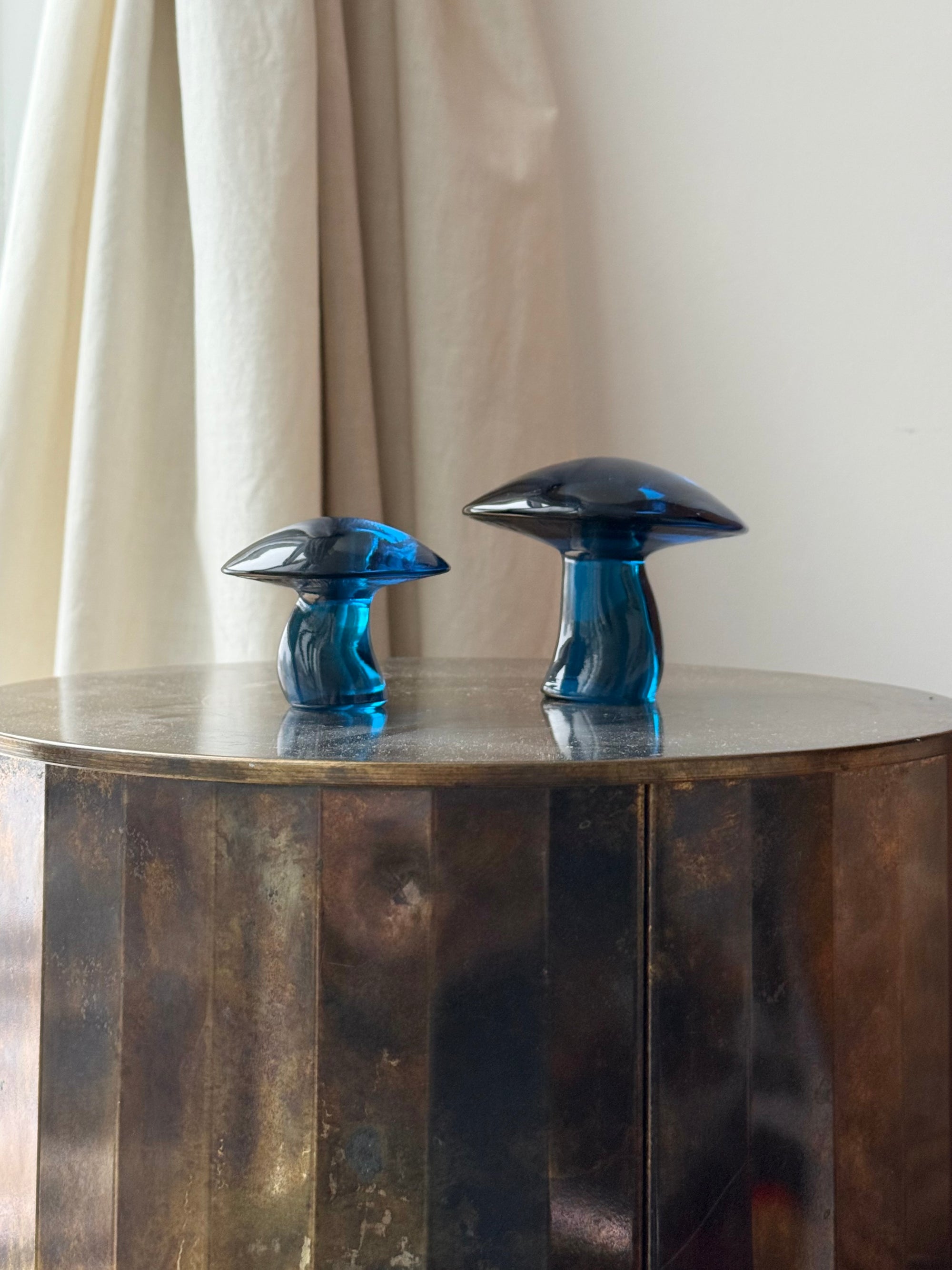 Mushroom Paperweight Bluenique by Viking c.1970