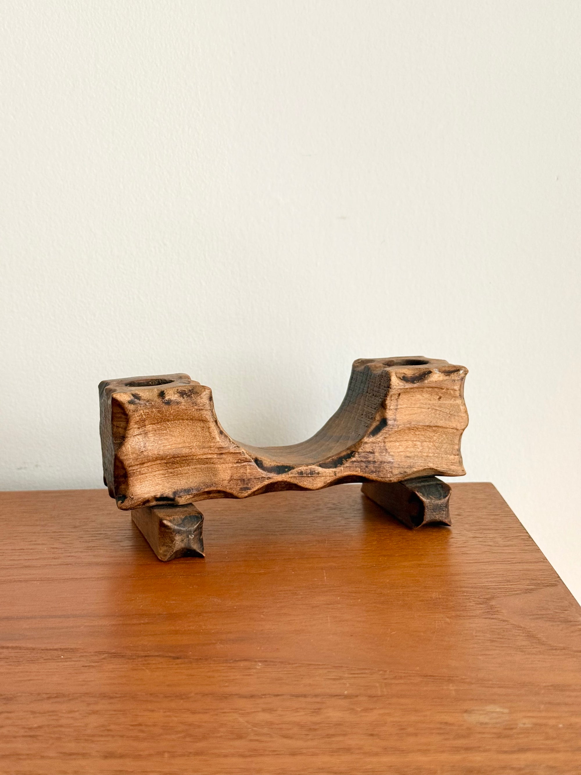 Organic Hand Carved Candelabra c.1970