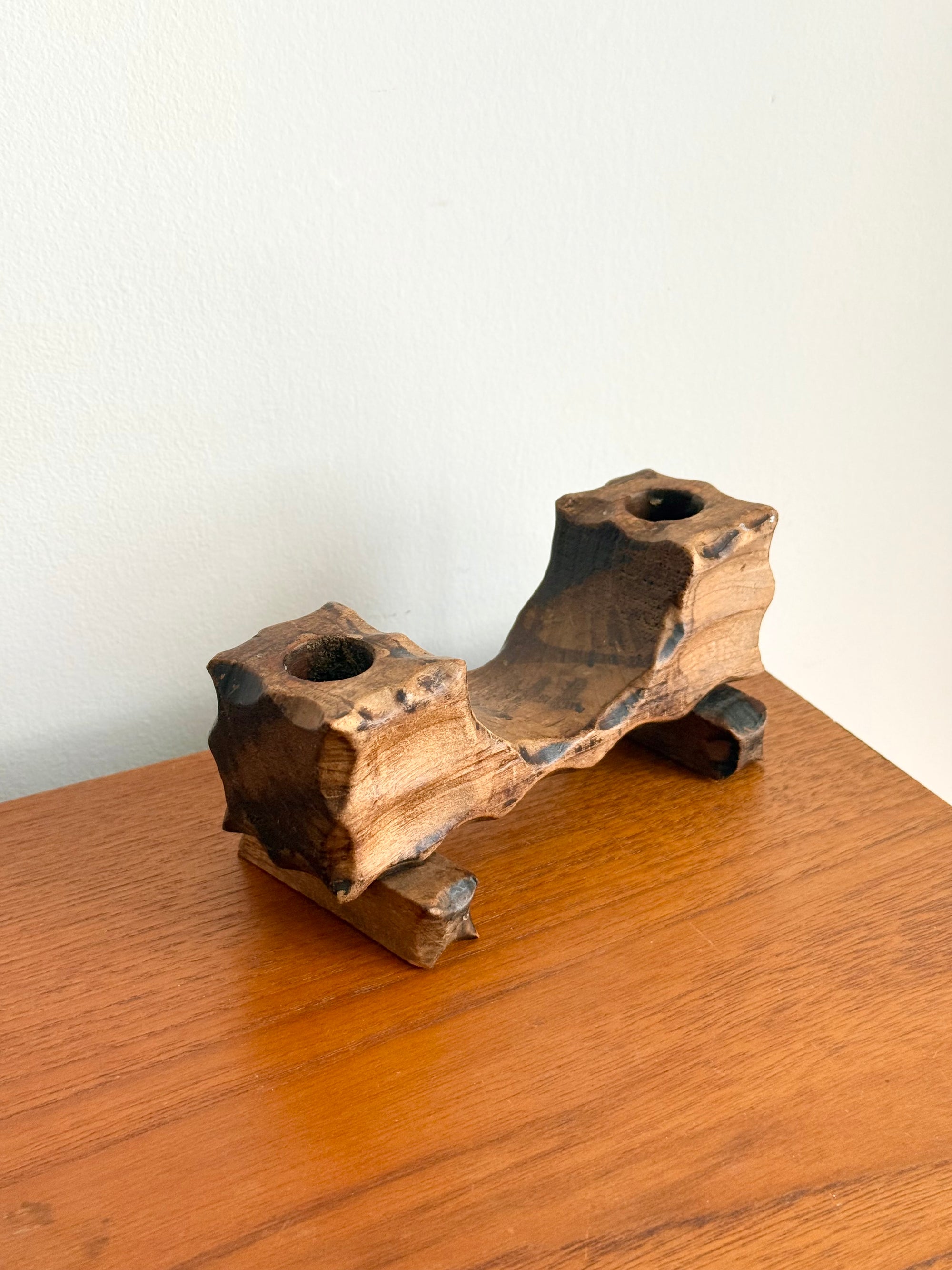 Organic Hand Carved Candelabra c.1970