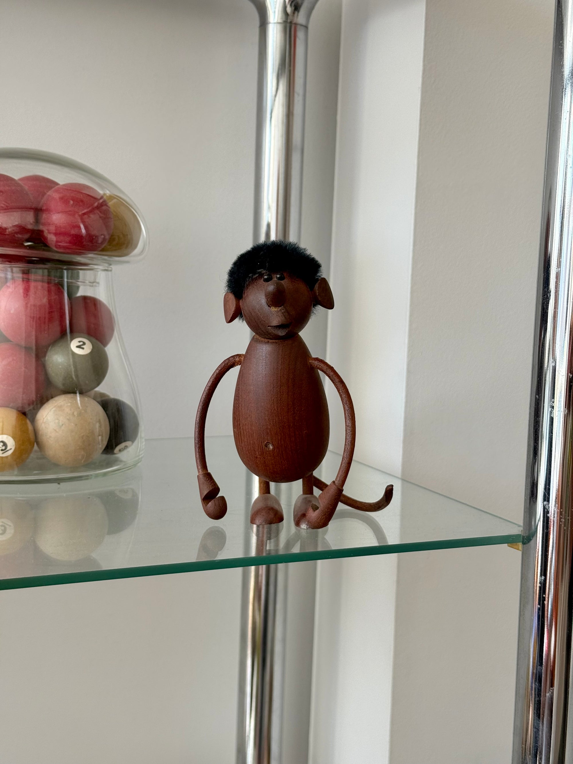 Teak and Leather Monkey by Chris Vejle Denmark c.1960