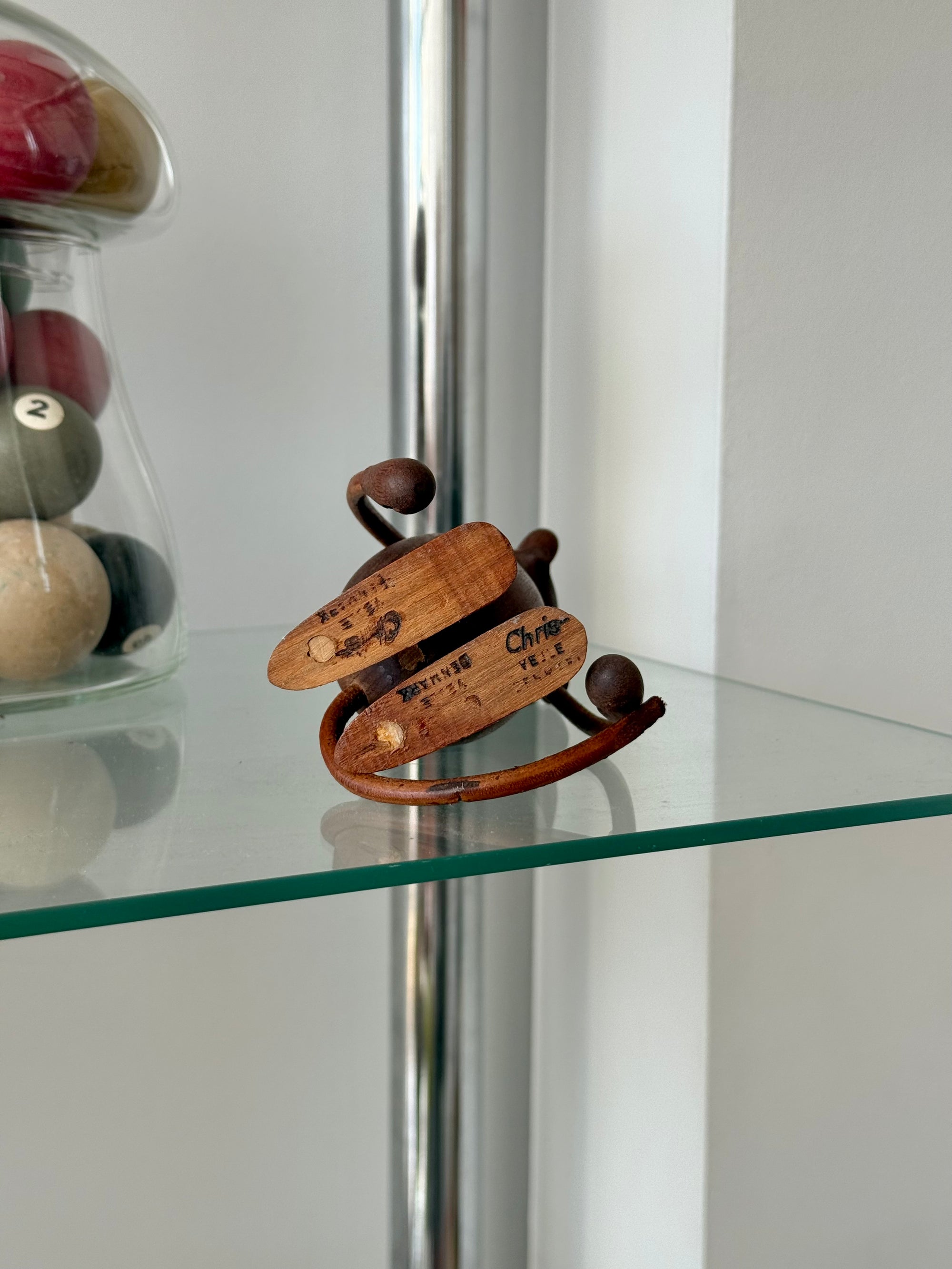 Teak and Leather Monkey by Chris Vejle Denmark c.1960