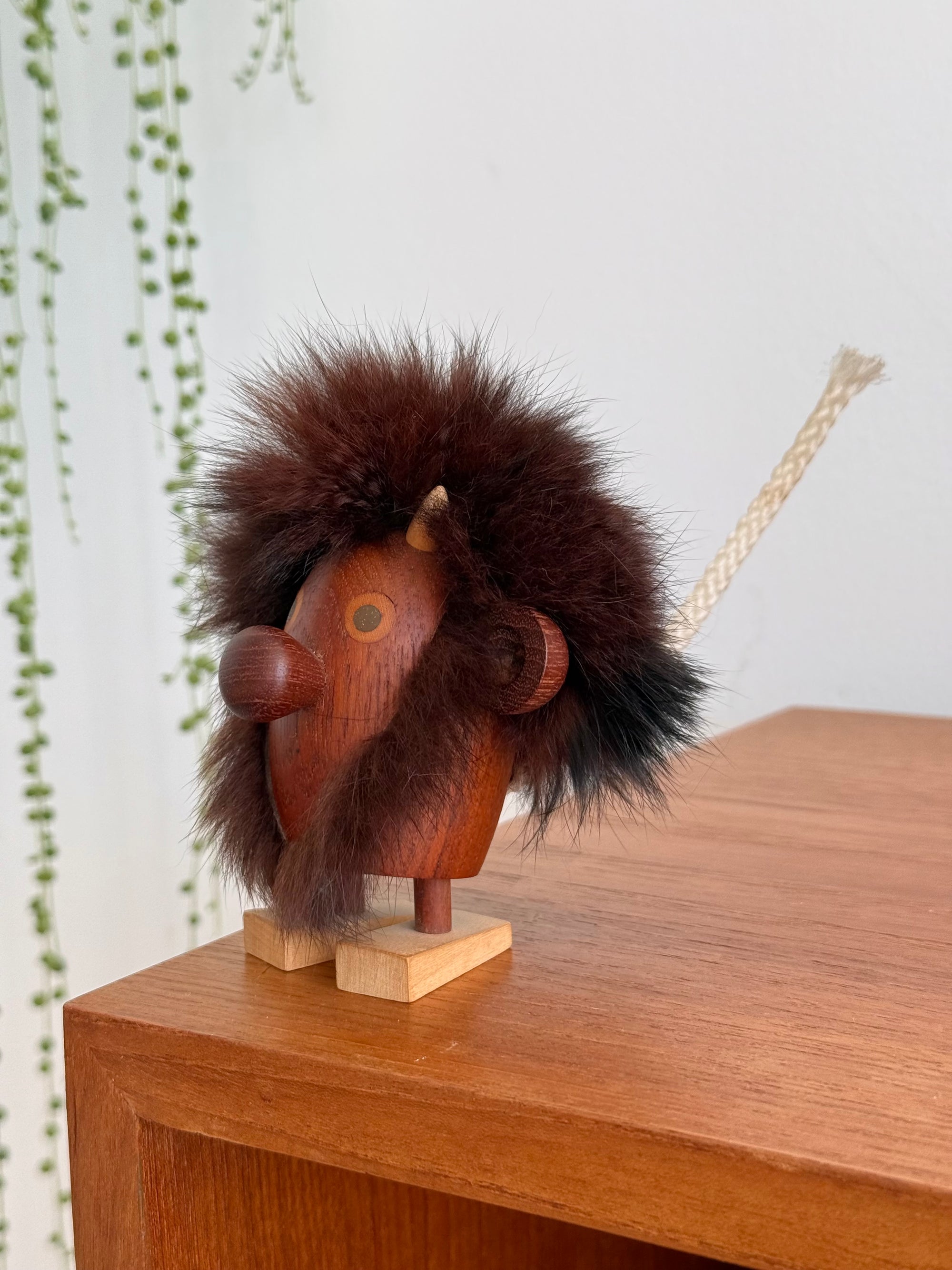 Teak and Fur Critter for Rath Denmark c.1960