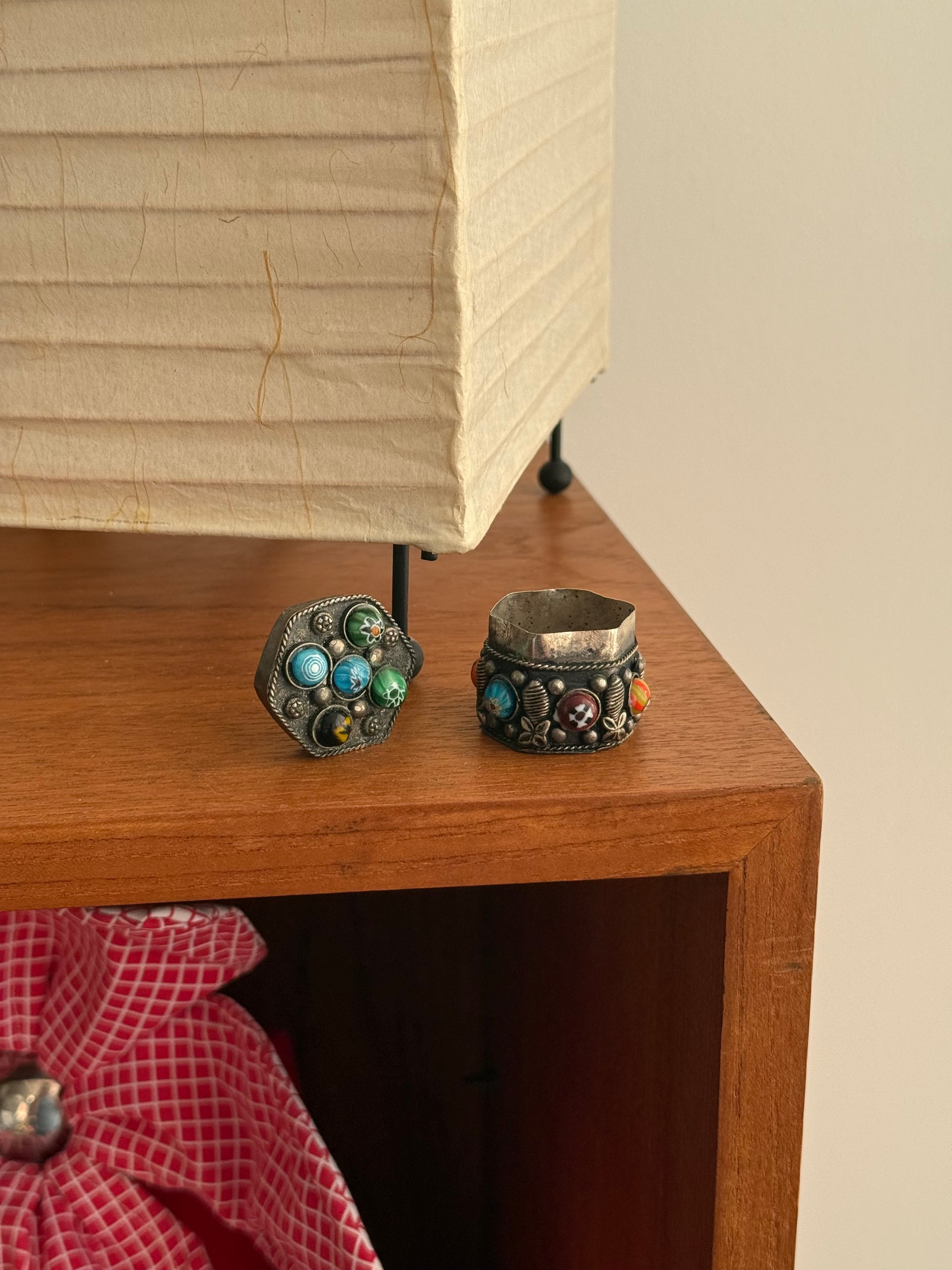 Millefiori Glass Plated Pill Box