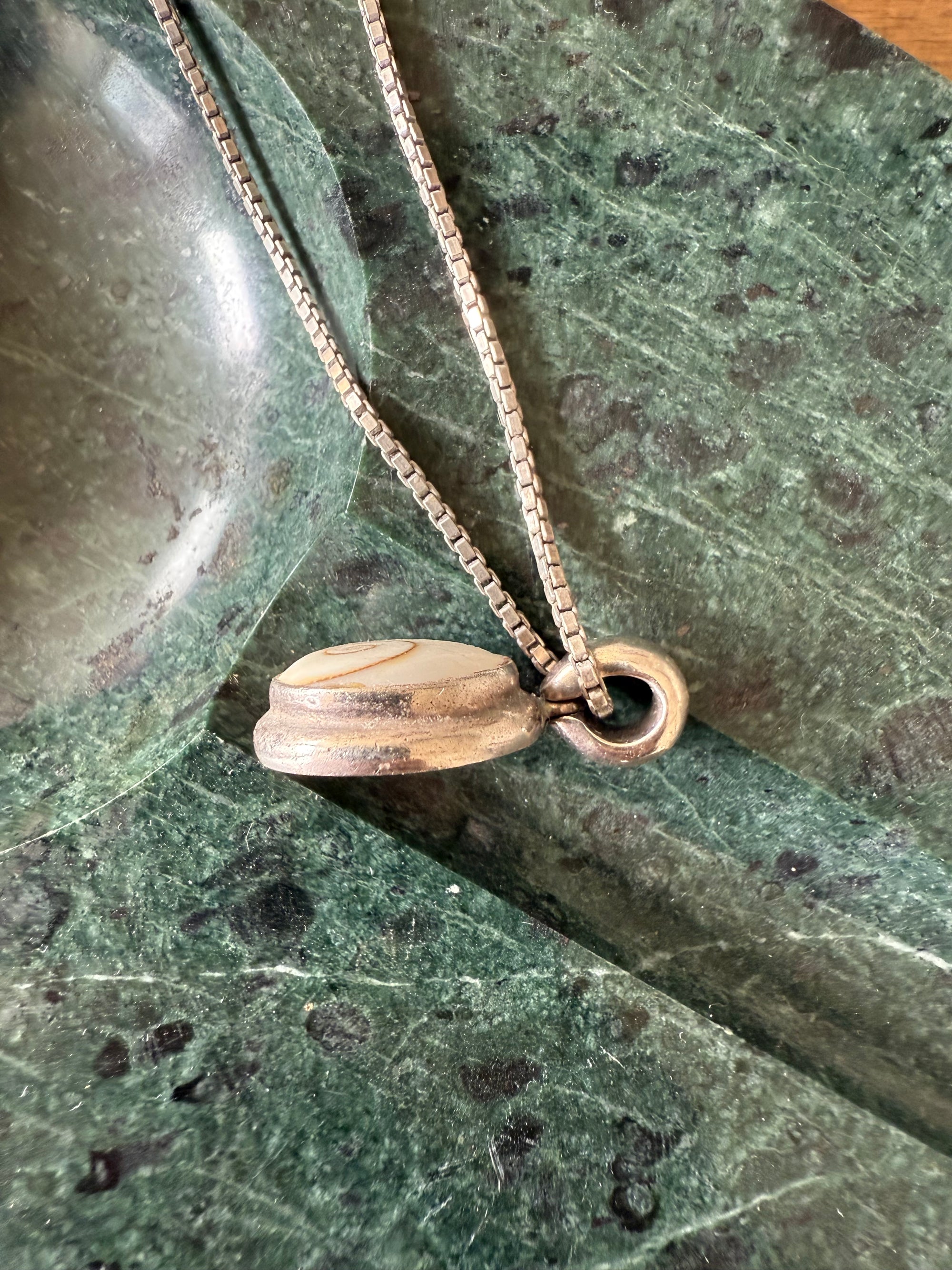 Shiva’s Eye Shell Pendant Sterling Silver c.1980
