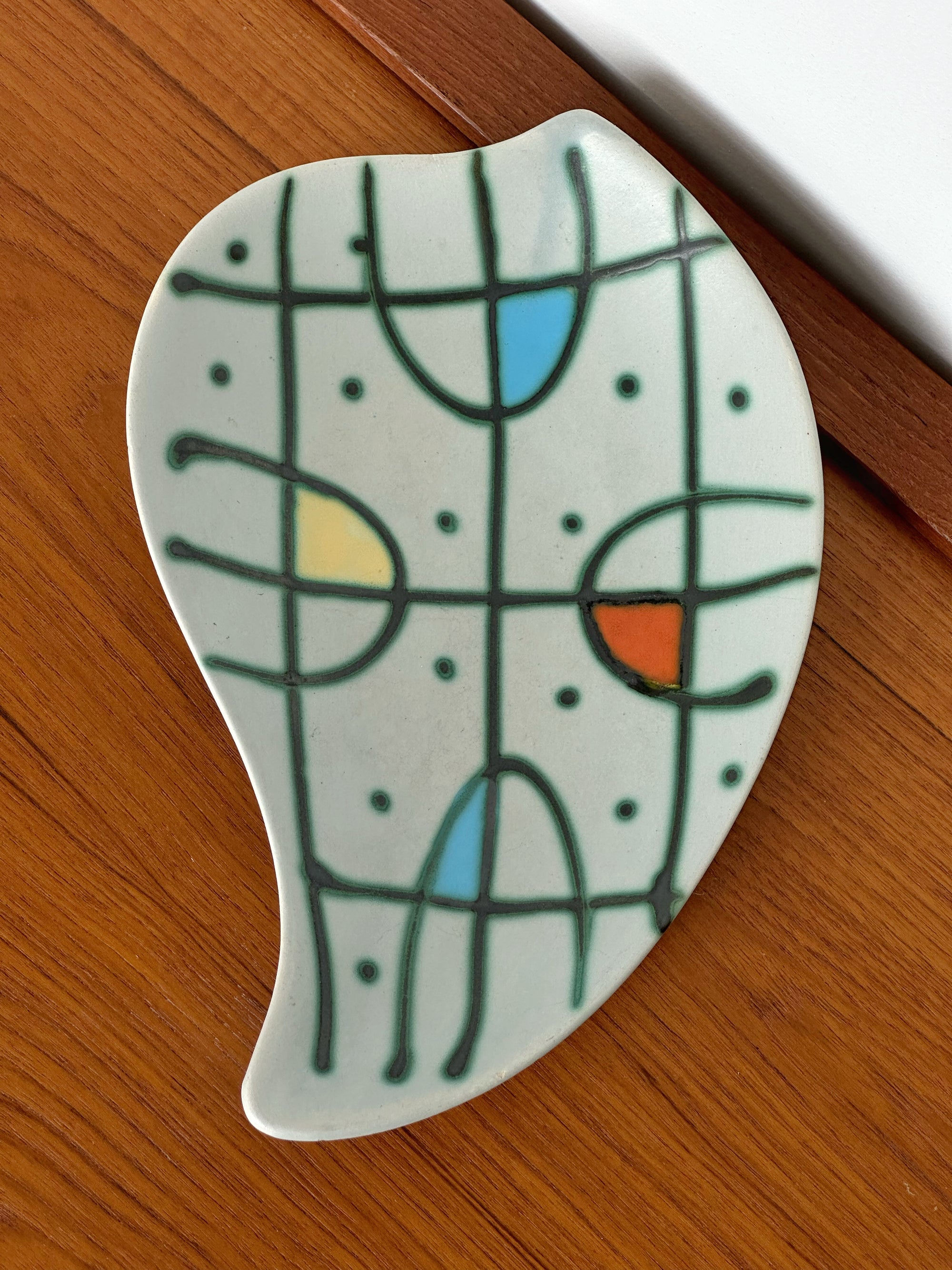 Bauhaus-Inspired West German Ceramic Plate c. 1960