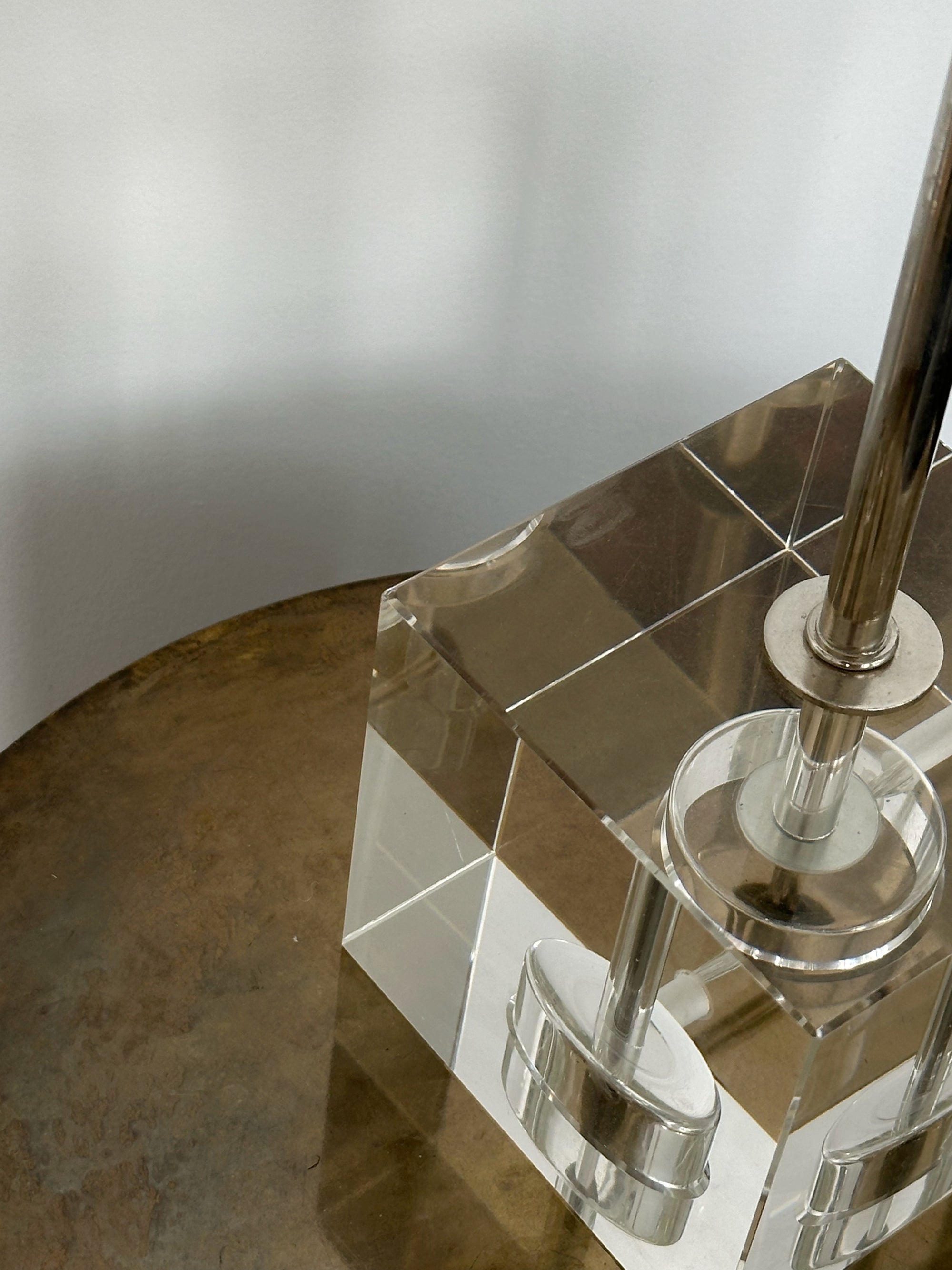 Lucite Base Chrome Lamp by Drexel Heritage c.1970