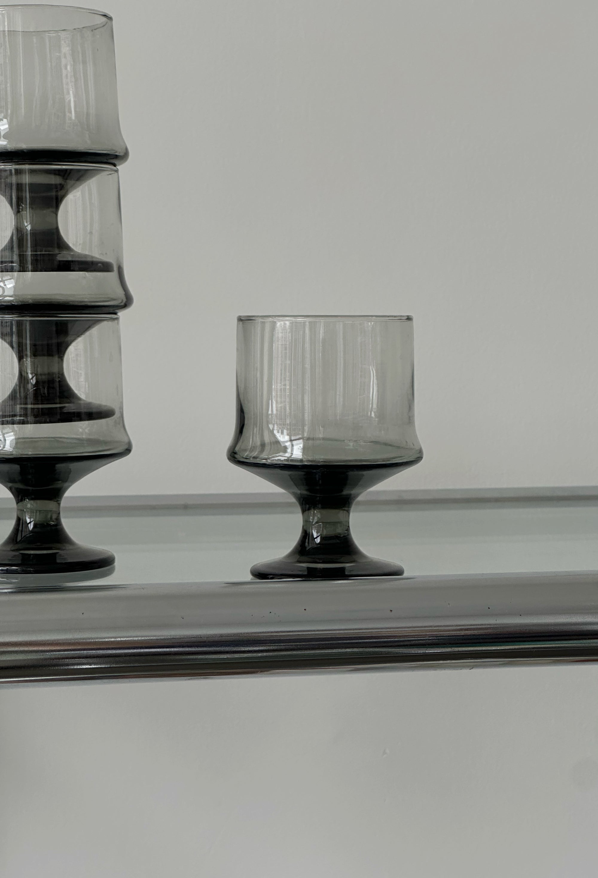 Smoked Wine Glass Set of 4 by Libbey c. 1970