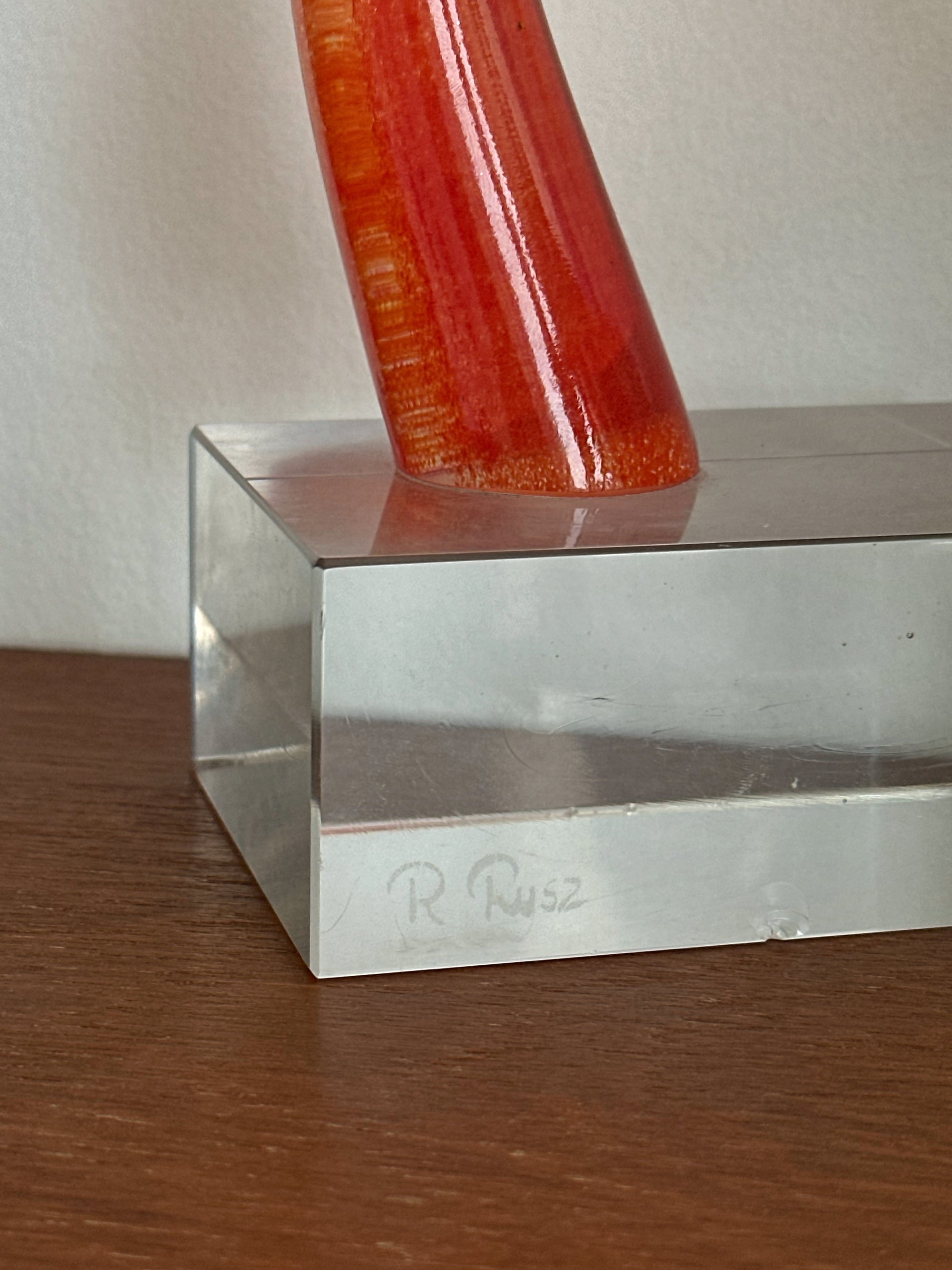 Glass Sculpture by R Rysz