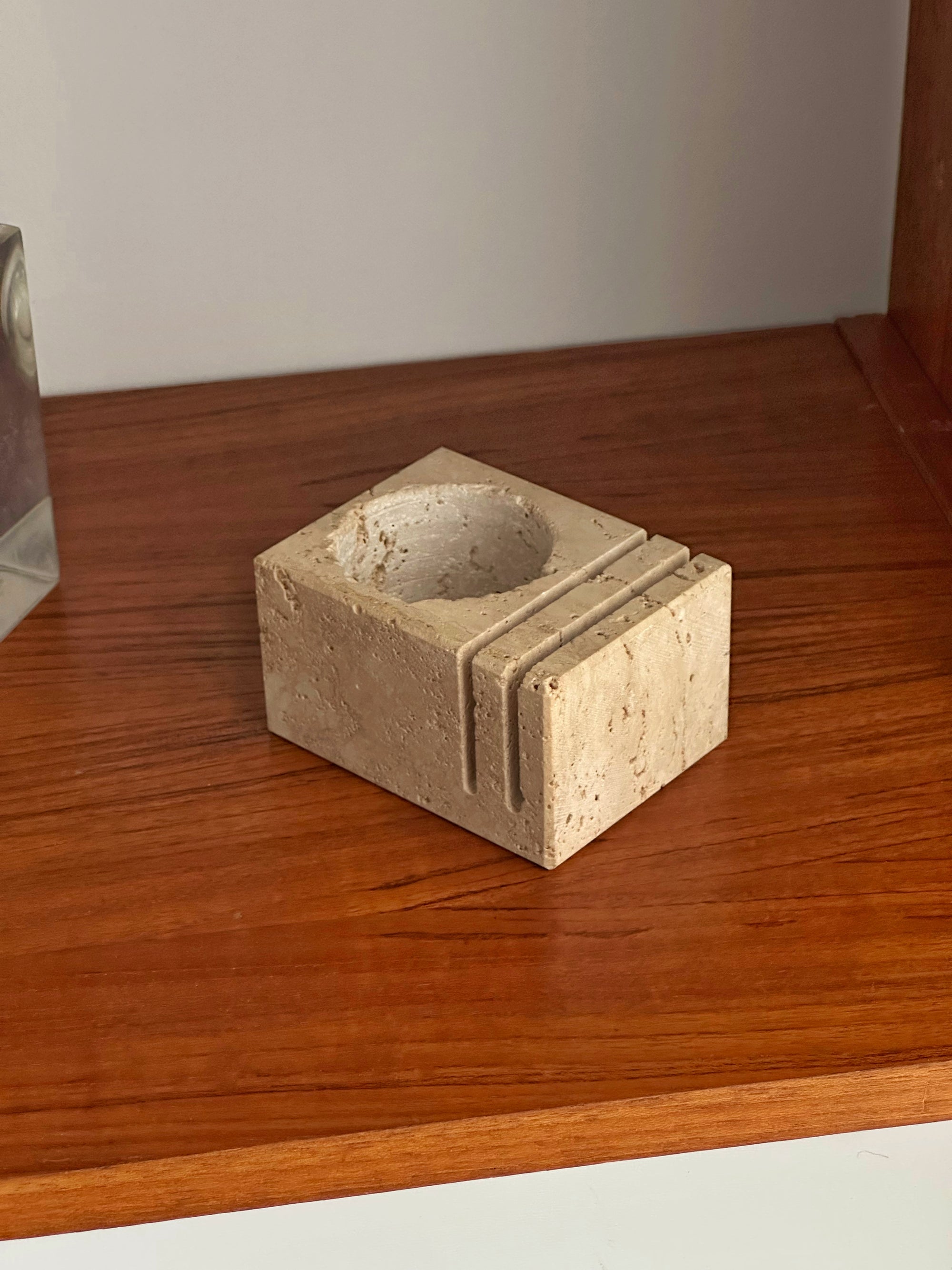 Travertine Letter & Stationery Holder Attributed to Fratelli Mannelli c. 1970