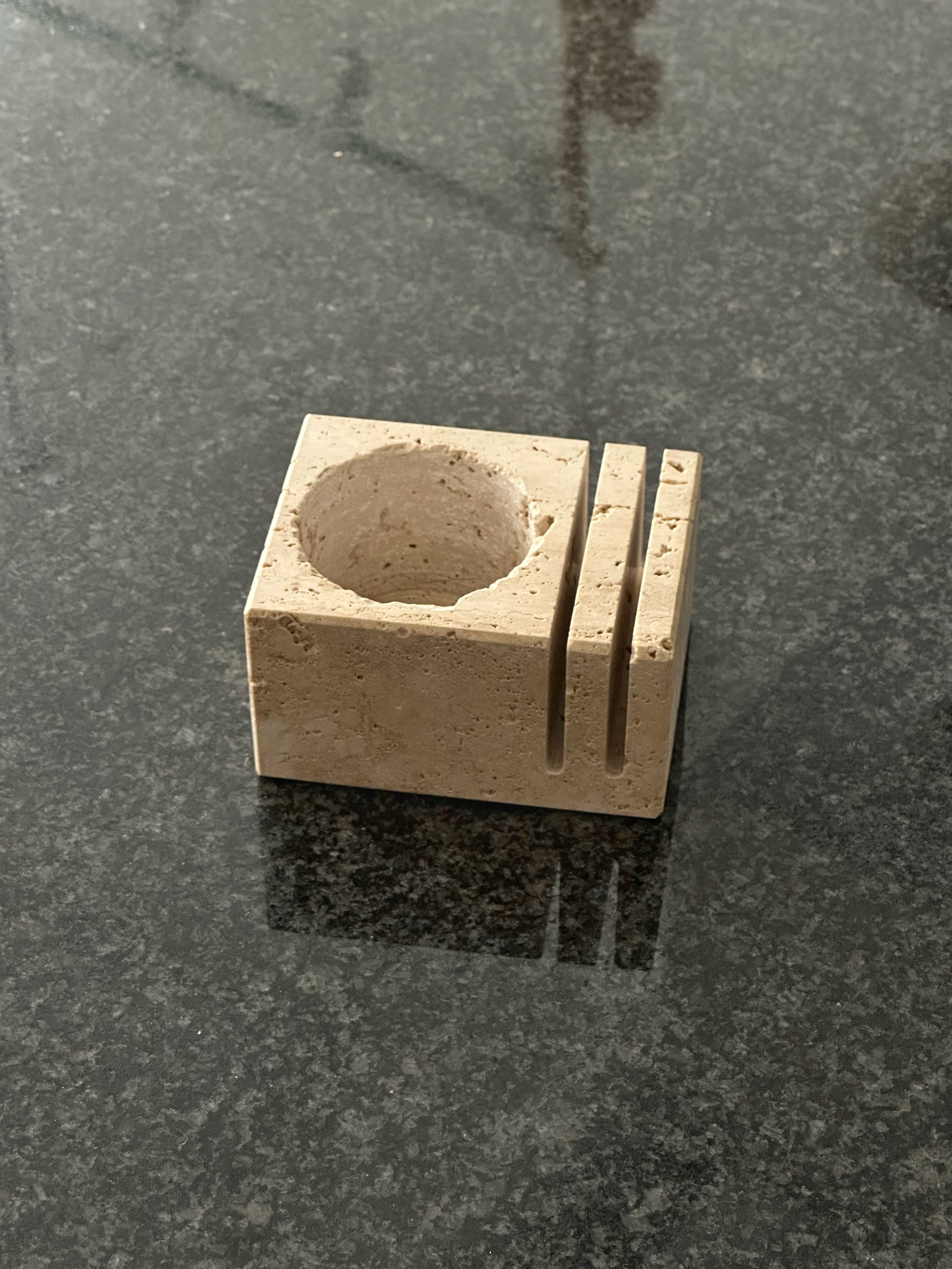 Travertine Letter & Stationery Holder Attributed to Fratelli Mannelli c. 1970