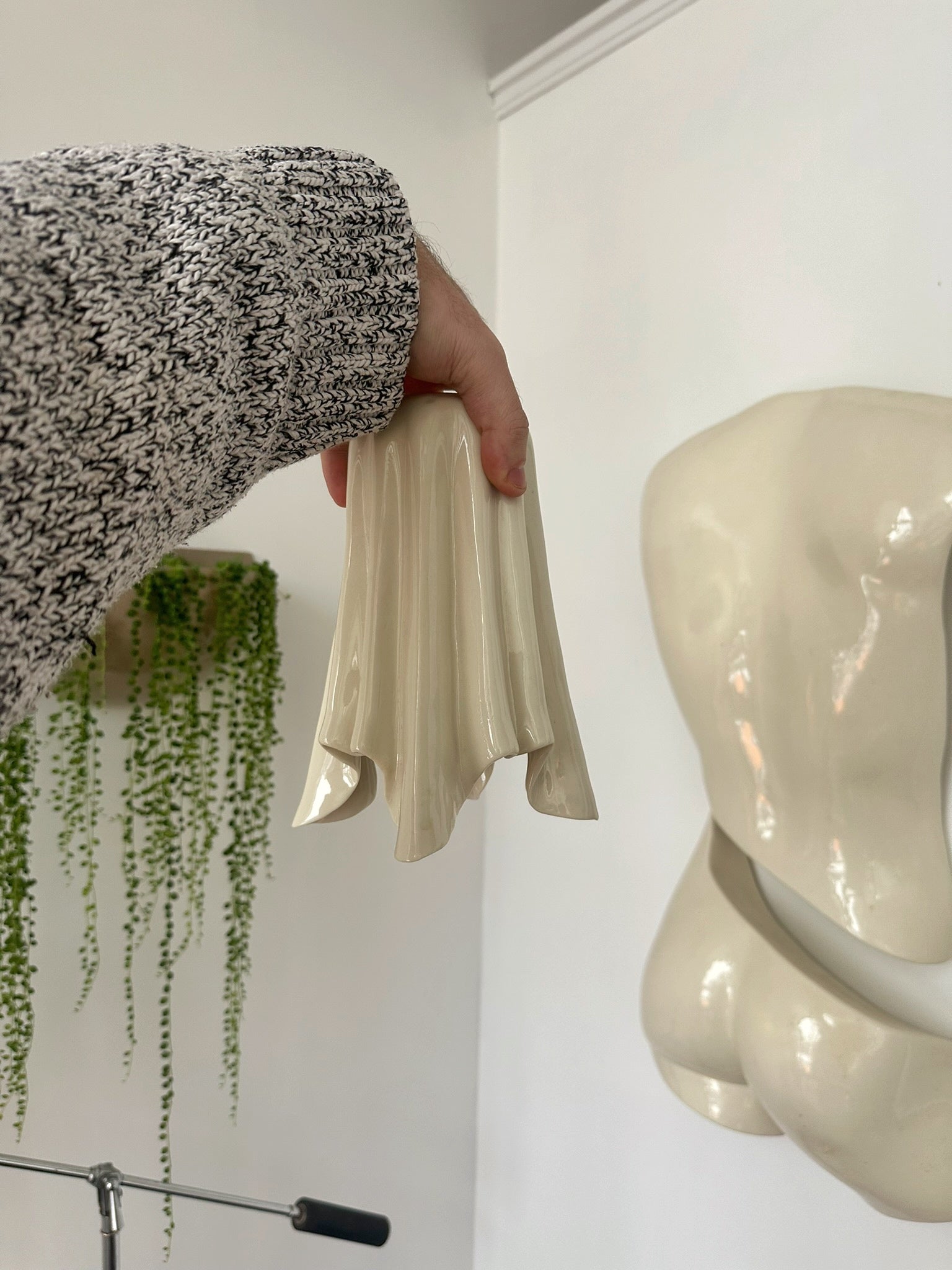Trompe L'Oeil Draped Ceramic Vase