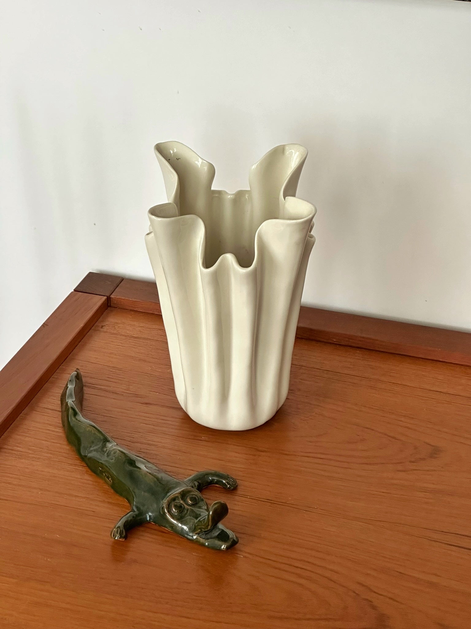 Trompe L'Oeil Draped Ceramic Vase