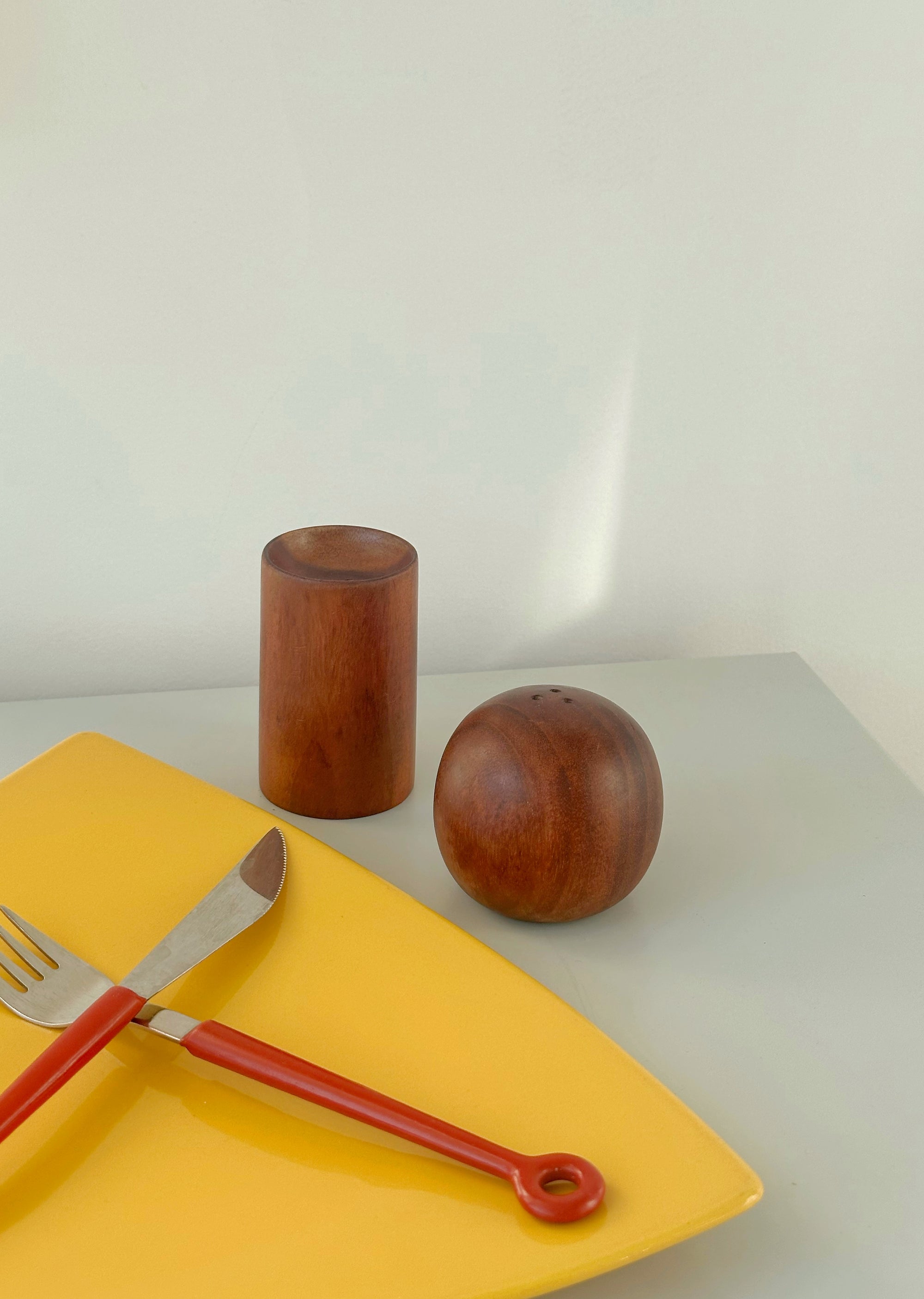 Stacking Teak Salt & Pepper Shaker Set c. 1970