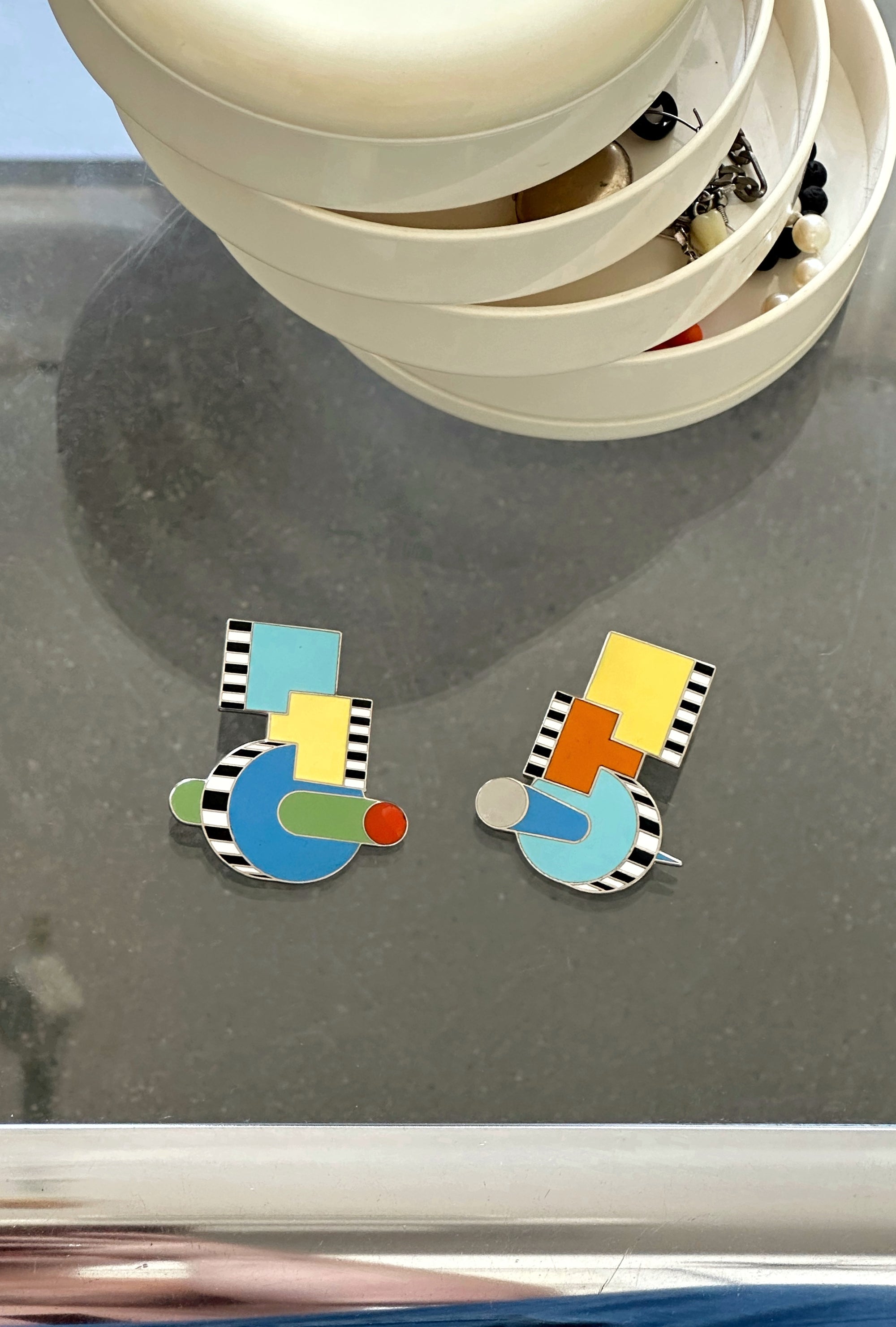 Pitagora Earrings by Michele de Lucchi for ACME c. 1980