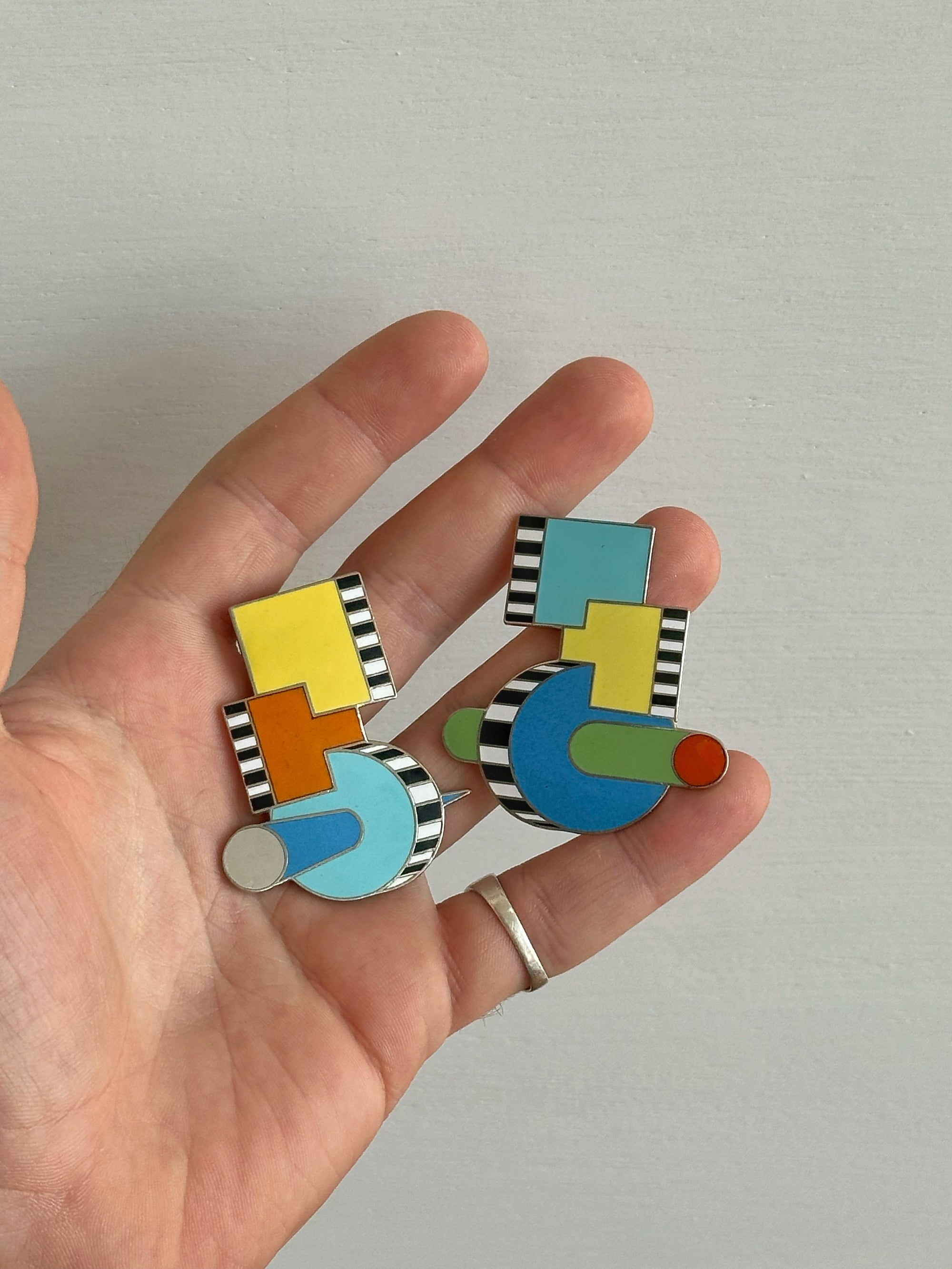 Pitagora Earrings by Michele de Lucchi for ACME c. 1980