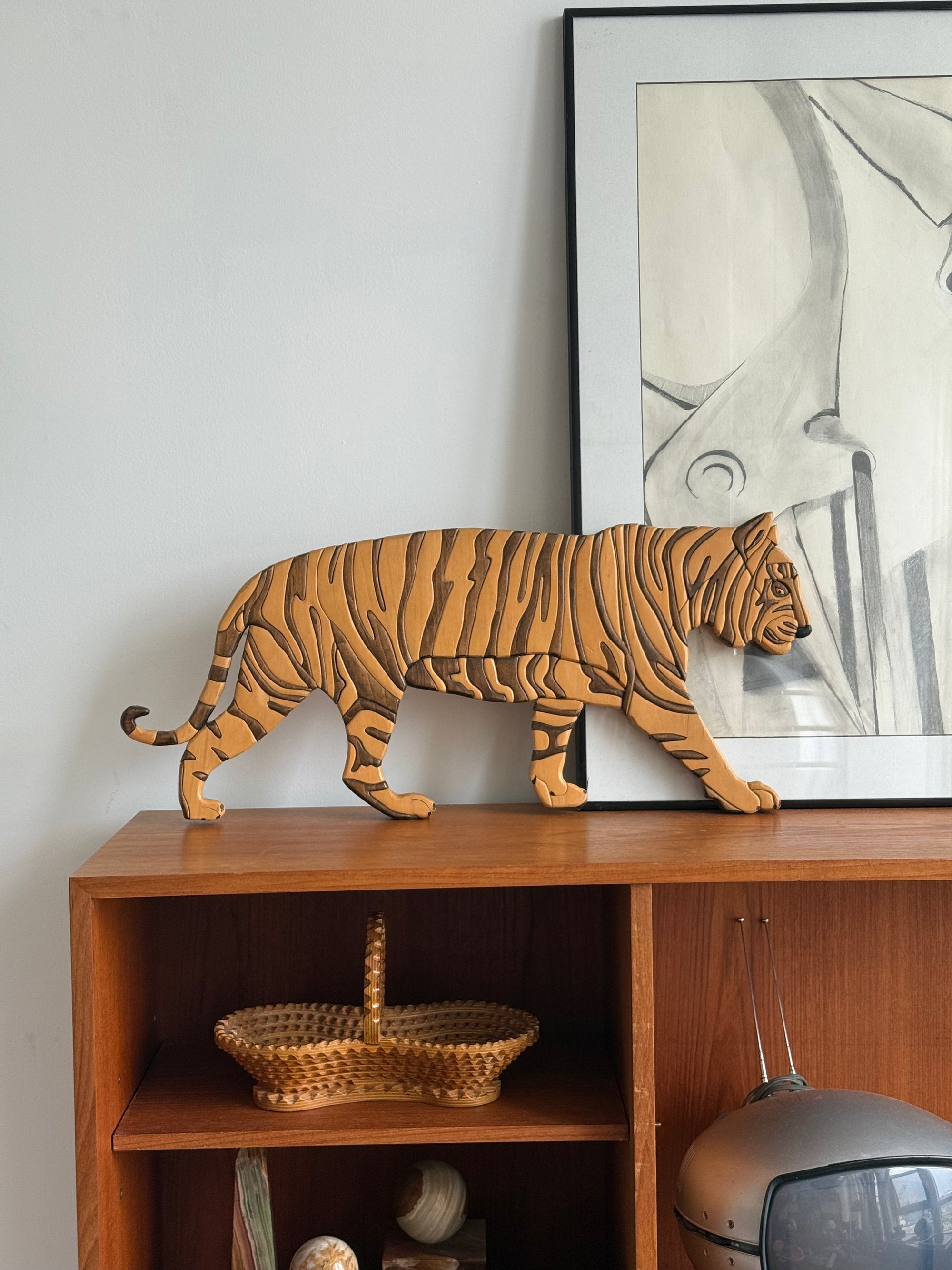 Wooden Intarsia Tiger