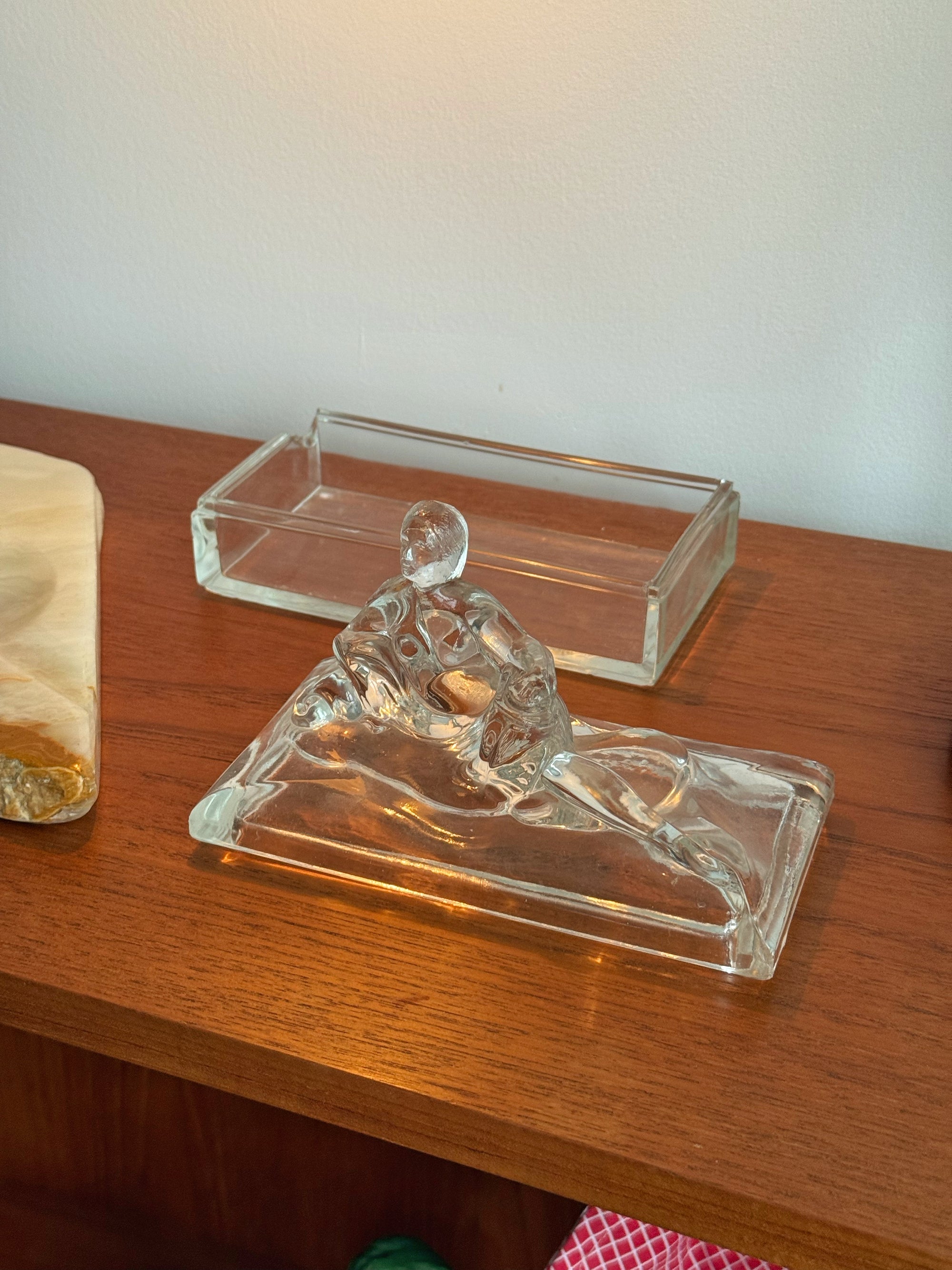 Art Deco Glass Cig Box c.1930
